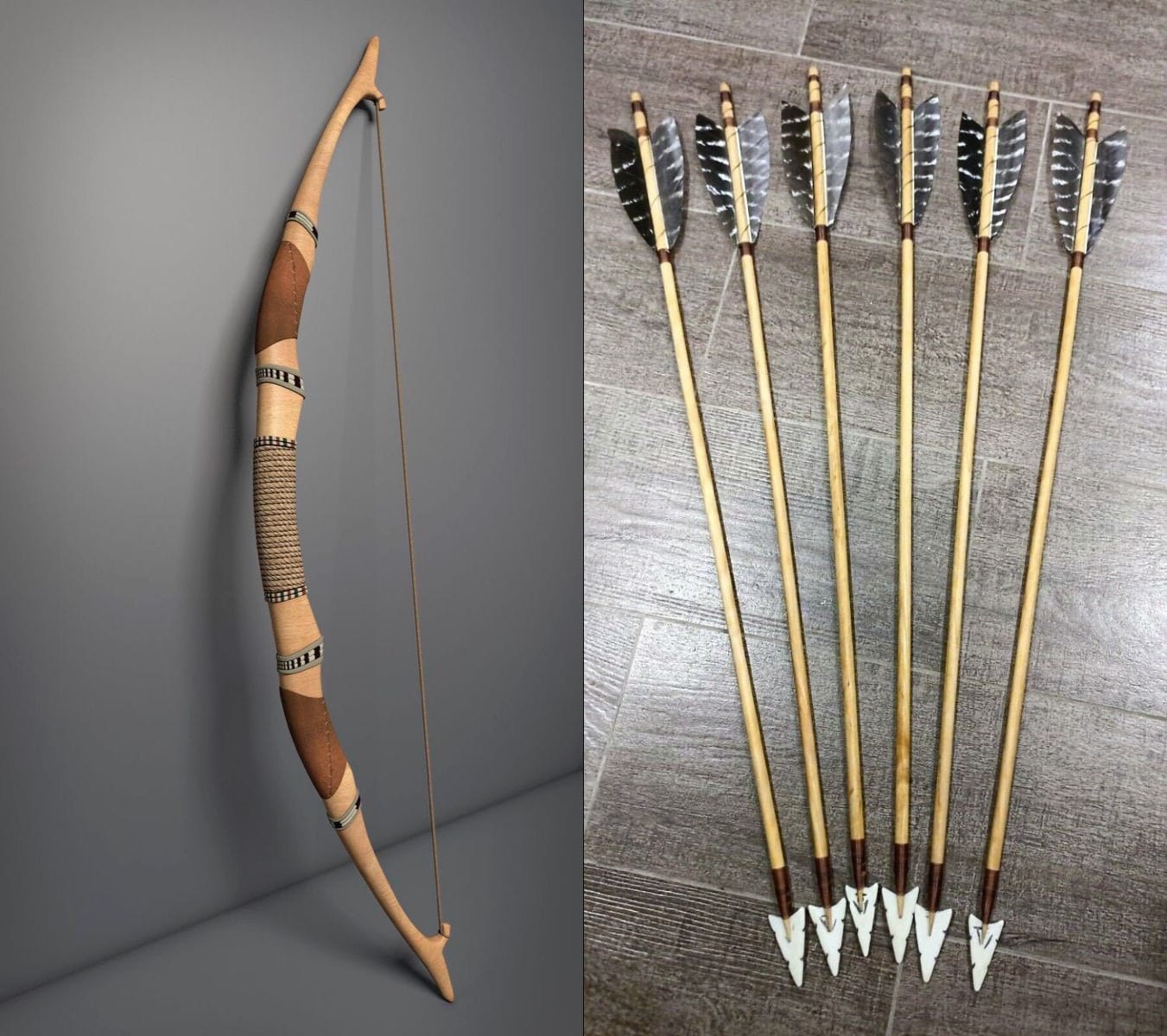 ARMOR TRADITIONAL INDIAN LONG BOW AND ARROW SET